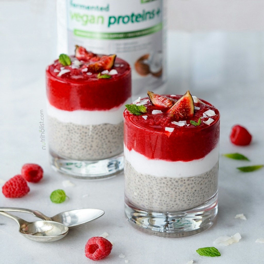 Coconut Raspberry Chia Parfait - Nutriholist