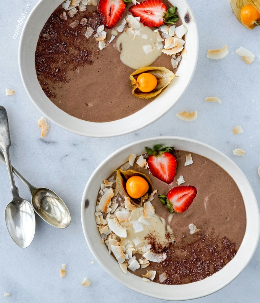 Chocolate Buckwheat Smoothie Bowls-Nutriholist