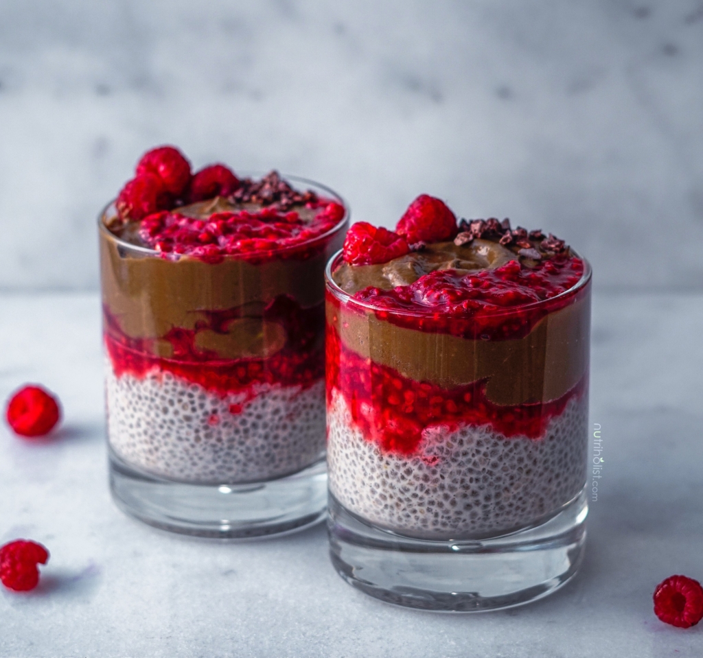 Superfood Chocolate Mousse Raspberry Parfait - Nutriholist