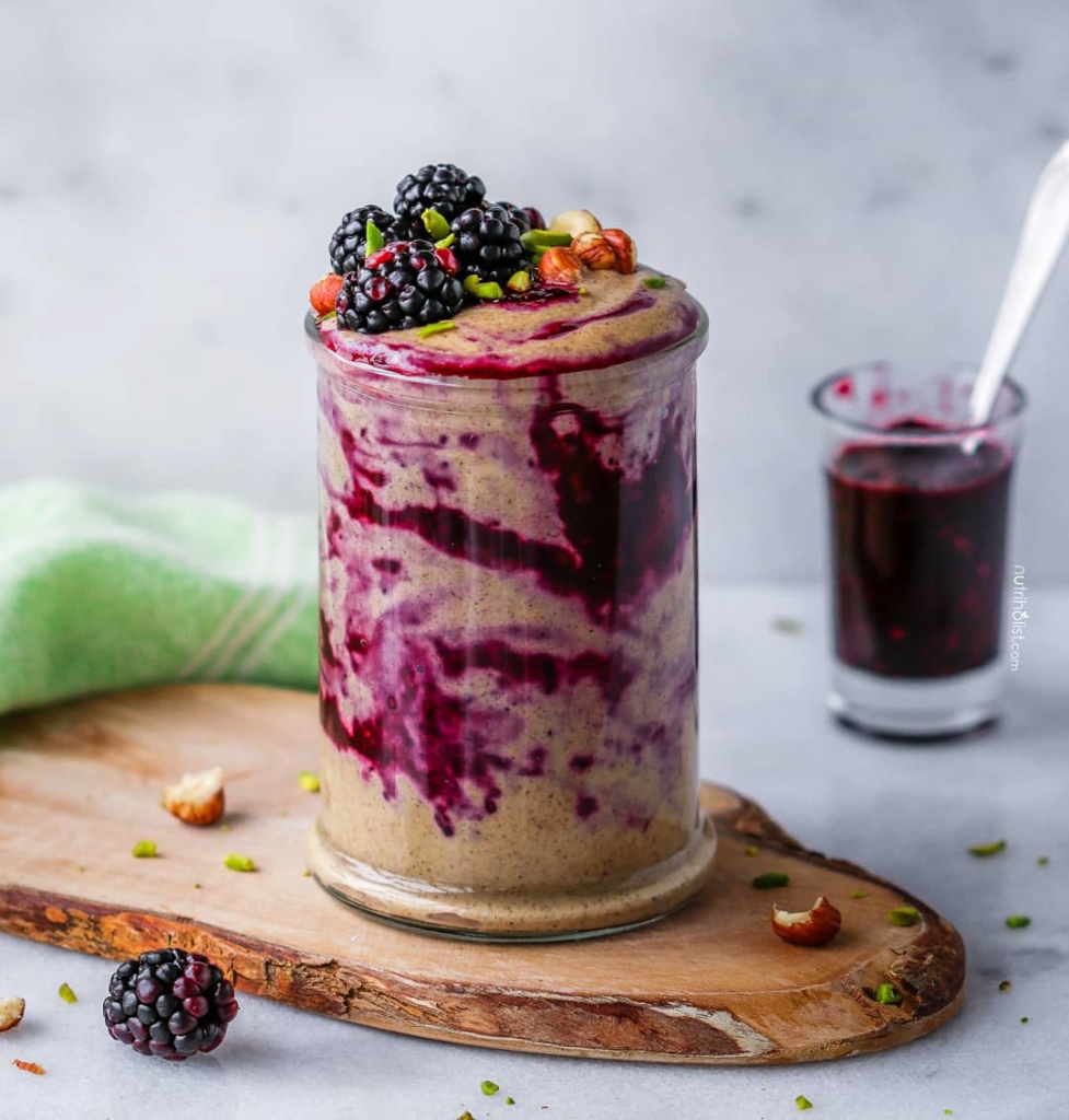 Nutella Buckwheat Smoothie Warm Blackberry Sauce - Nutriholist