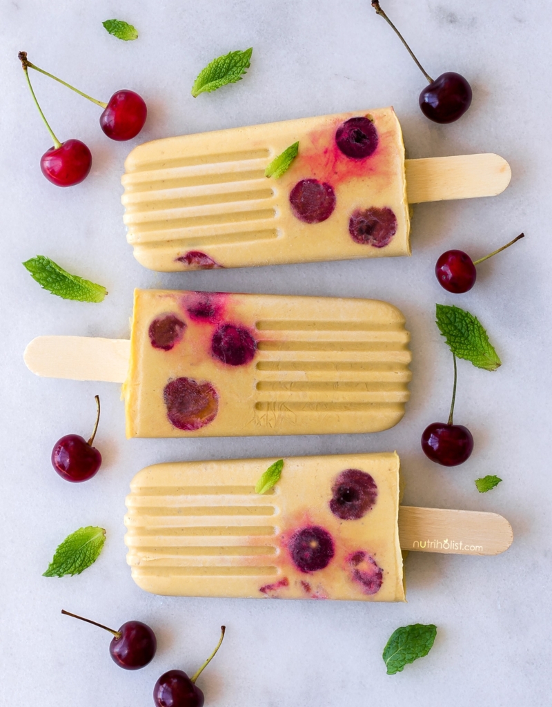 Mango Cherry Popsicles Dairyfree Vegan - Nutriholist