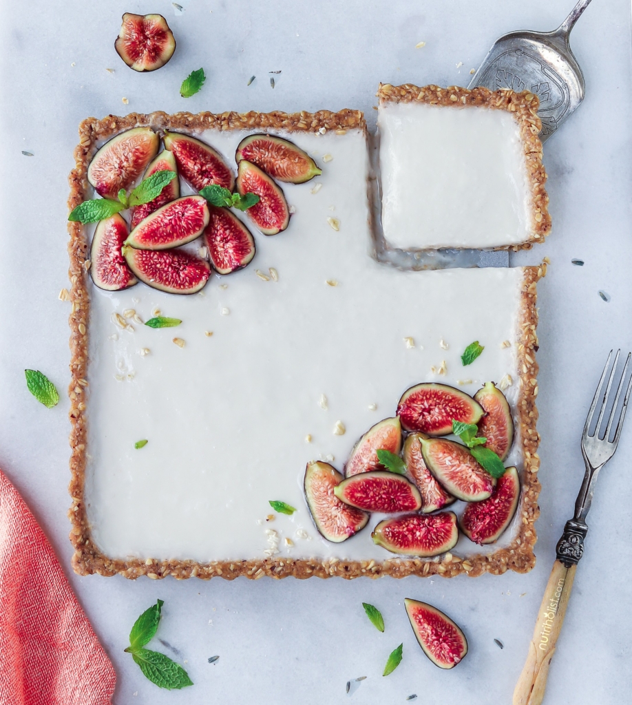 Lavender Fig Custard Tart #nobake #glutenfree #dairyfree #veganoption #Nutriholist