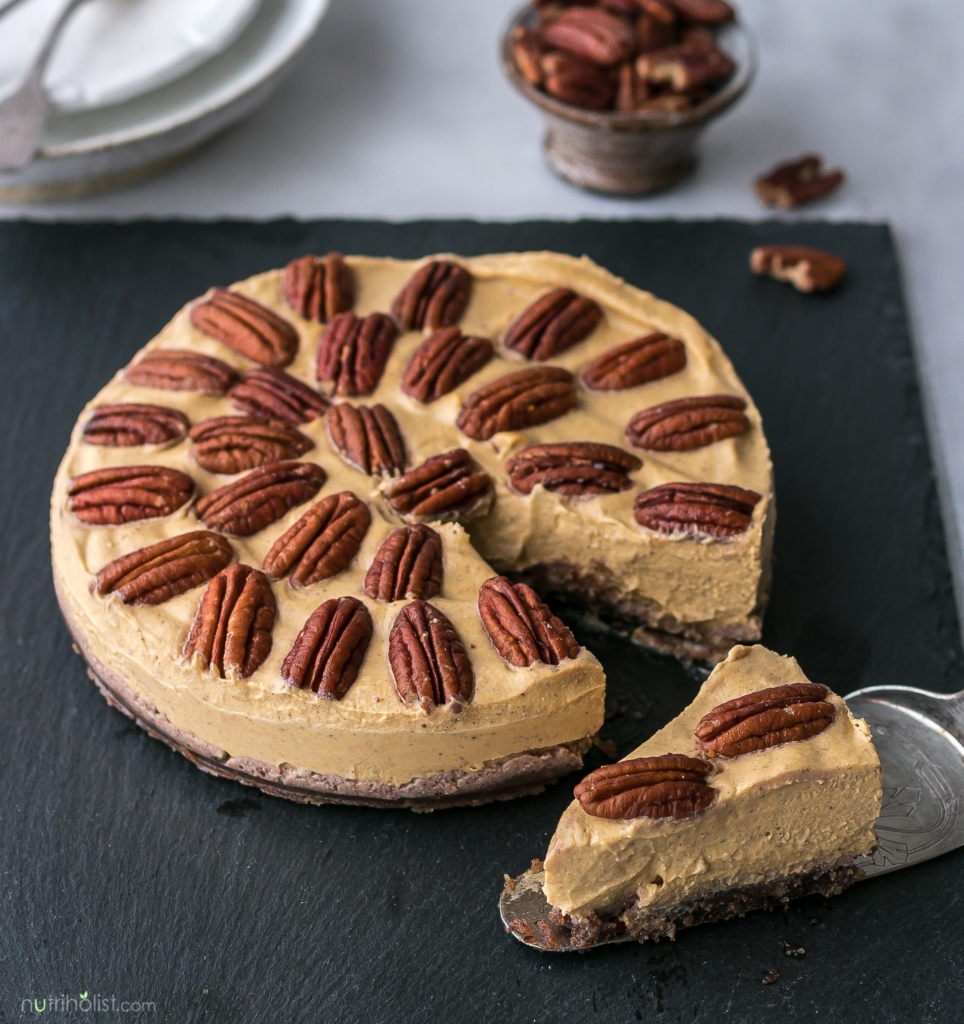 Pumpkin Mousse Cake #NoBake #Vegan #Glutenfree #Grainfree #Paleo #Dairyfree #Cheesecake #Soyfree #Nutriholist