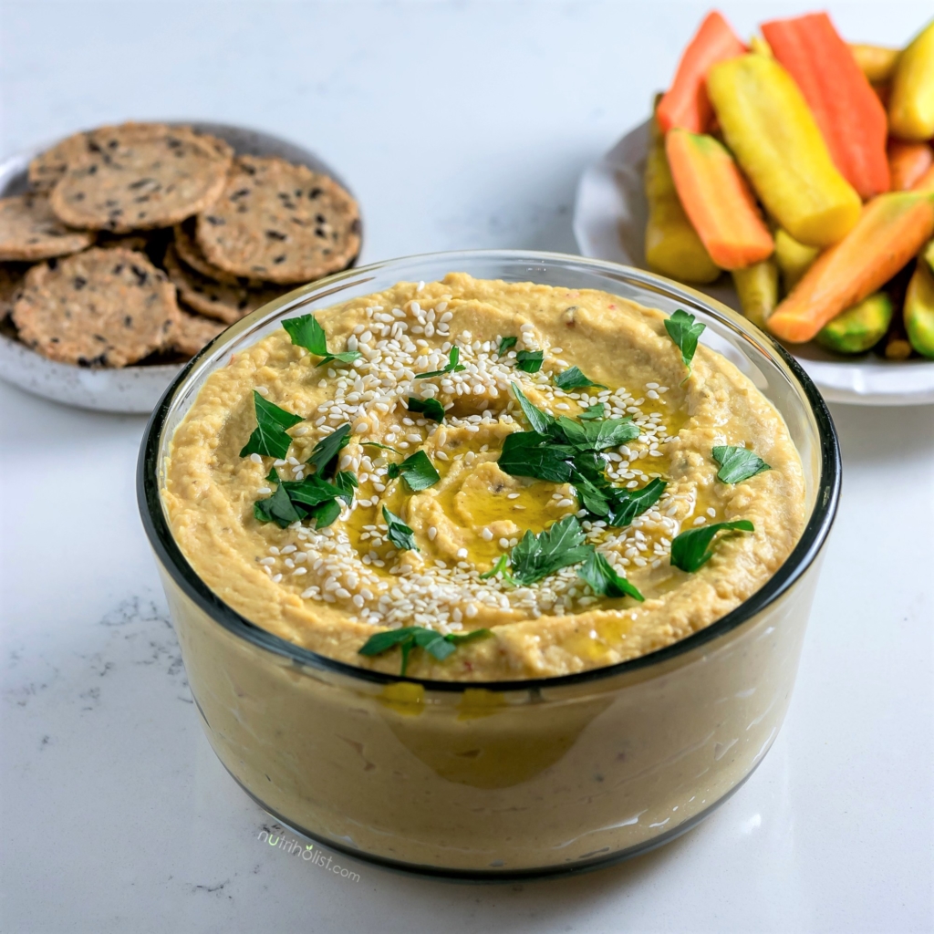 Savory Pumpkin Hummus #Vegan #Glutenfree #Grainfree Quick & Easy Snack #nutriholist