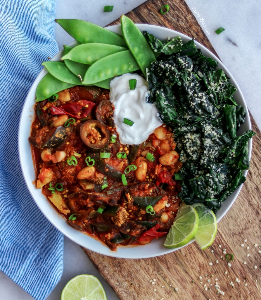 Smoky Eggplant Bean Raguot #Vegetarian #Vegan #Glutenfree #Grainfree #Savory #Entree Quick Easy & Delicious Lunch or Dinner #Nutriholist