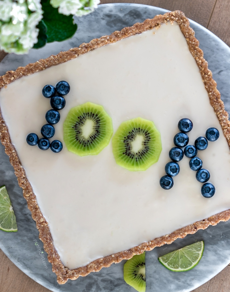 Vanilla Lime Custard Tart #Nobake #Glutenfree #Dairyfree #VeganOption #Nutriholist