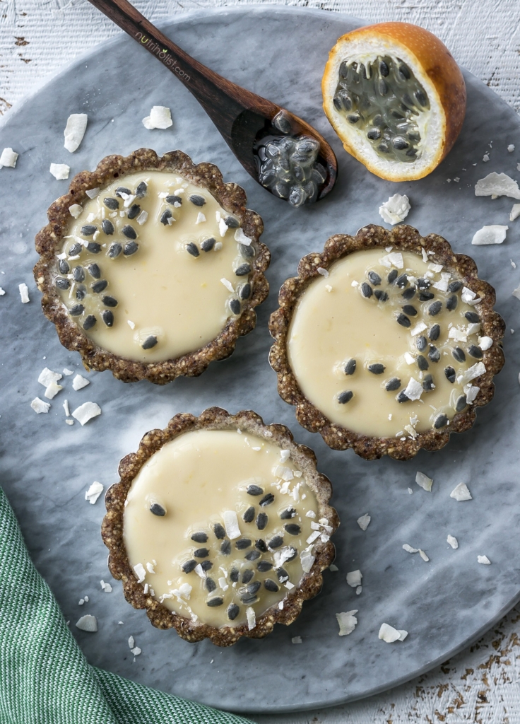 Paleo Lemon Passion Fruit Tart #Nobake #Glutenfree #Grainfree #Dairyfree #Nutriholist