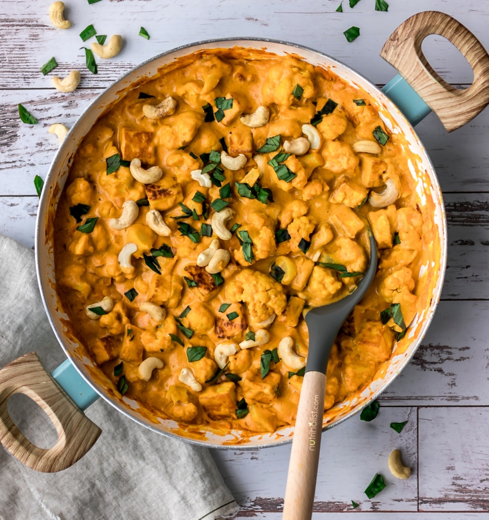 Cashew Cauliflower Korma #dairyfree #vegan #glutenfree Delicious Healthy Plant-based Lunch/Dinner Idea #Nutriholist