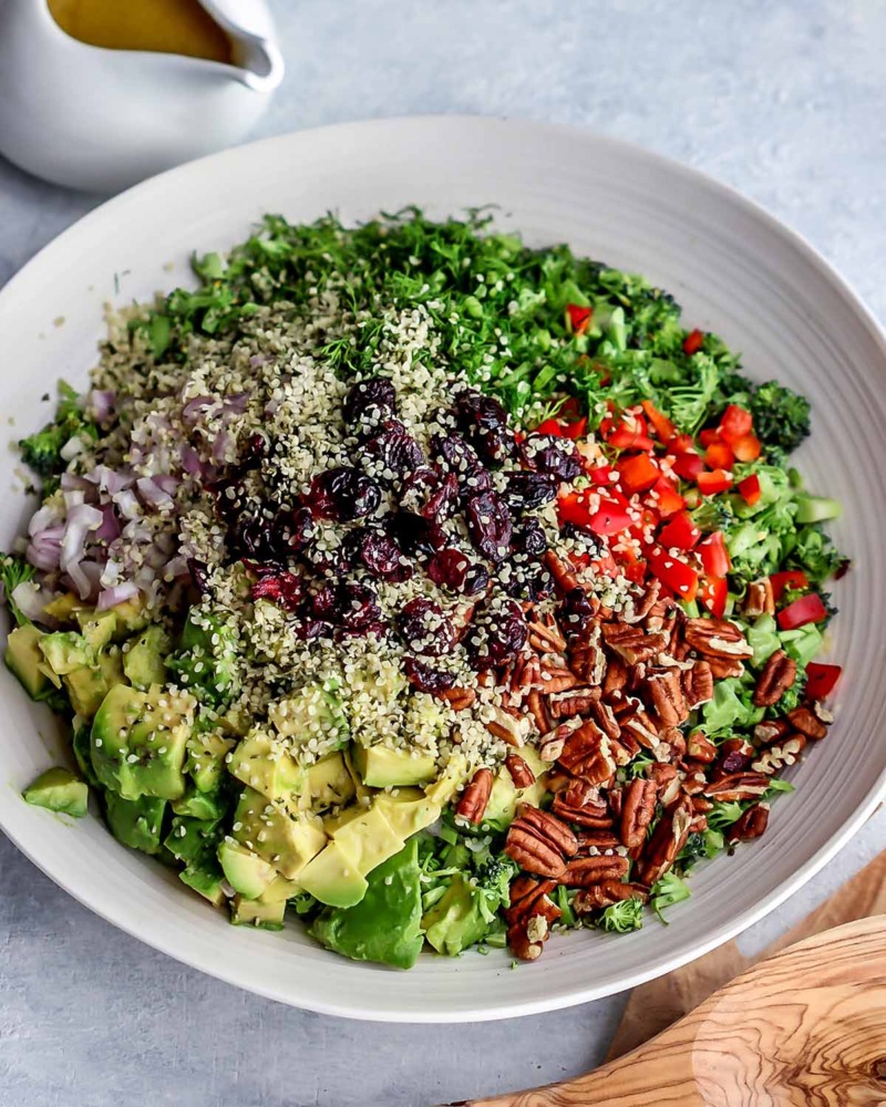 Crunchy Broccoli Salad with Ginger Miso Dressing - Nutriholist