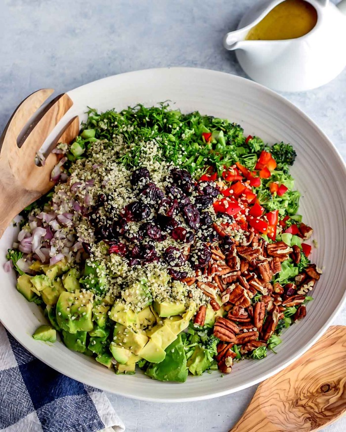 Crunchy Broccoli Salad with Ginger Miso Dressing - Nutriholist